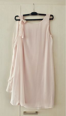 NAF NAF Kleid Chiffon-Viskose nude puderrosa knielang Gr. M