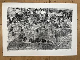 Grosse Lithografie von Hugo WETLI 1967        (ID B5722)