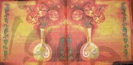 Serviette blumenstrauss orange (b8) rar