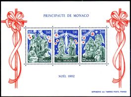 ** POSTFRISCH ** MONACO NOEL 1982 BLOCK - MO37