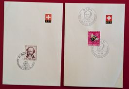 PRO JUVENTUTE 153 155 WERBESTEMPEL RÜSCHLIKON BERN FD 1954