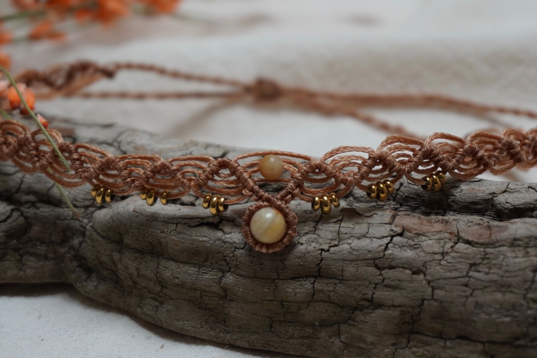 Catenine: kink - Makramee Choker-Halskette - Personalisierbar – Nuovo (secondo la descrizione) da Heerbrugg venduto da R.St27 1