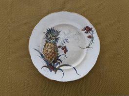 6x Piatti Villeroy e Boch da dessert vintage dipinta a mano