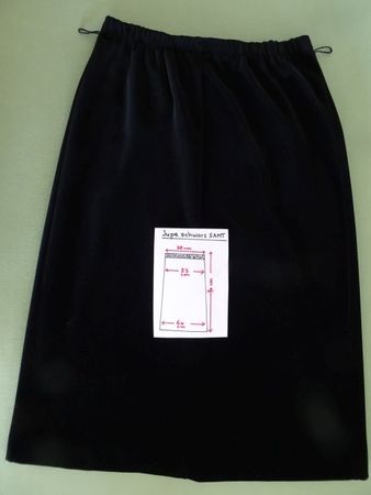 Damen Jupe SAMT schwarz, Grösse ca.38/40=siehe Skizze