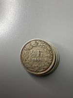 Schweizer 1/2 Franken 1899 Münze guter Zustand