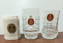 3 Bierkrüge Bier Brauerei Zirfass Buchs SG, 130 Jahre 1977