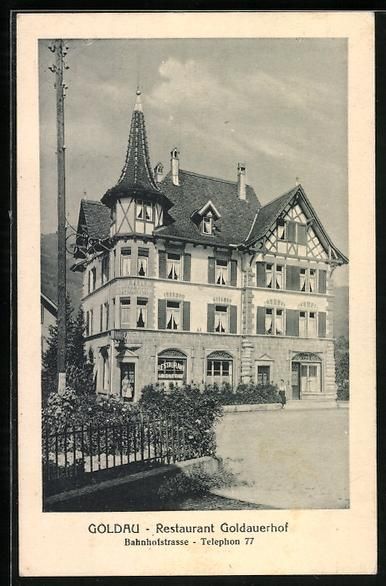 Cartoline postali: Goldau, Restaurant Goldauerhof, Bahnhofs – Usato da Berlin venduto da bartko-reher