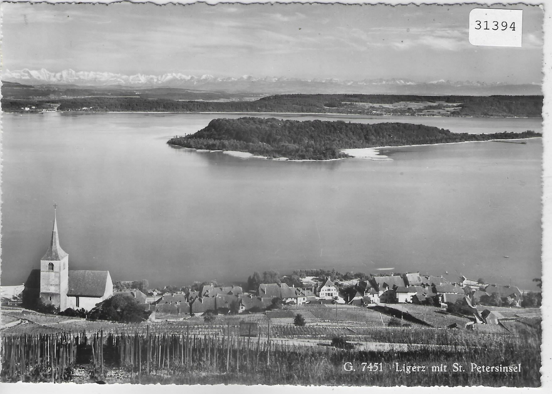 Ansichtskarten: Ligerz mit St. Petersinsel – Gebraucht aus Ettingen von Kartenplanet