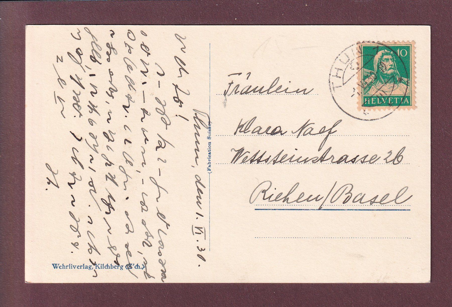 Cartes postales: THUN - Hauptgasse - Leute - 1930 – D'occasion à Pully par nicecards 1