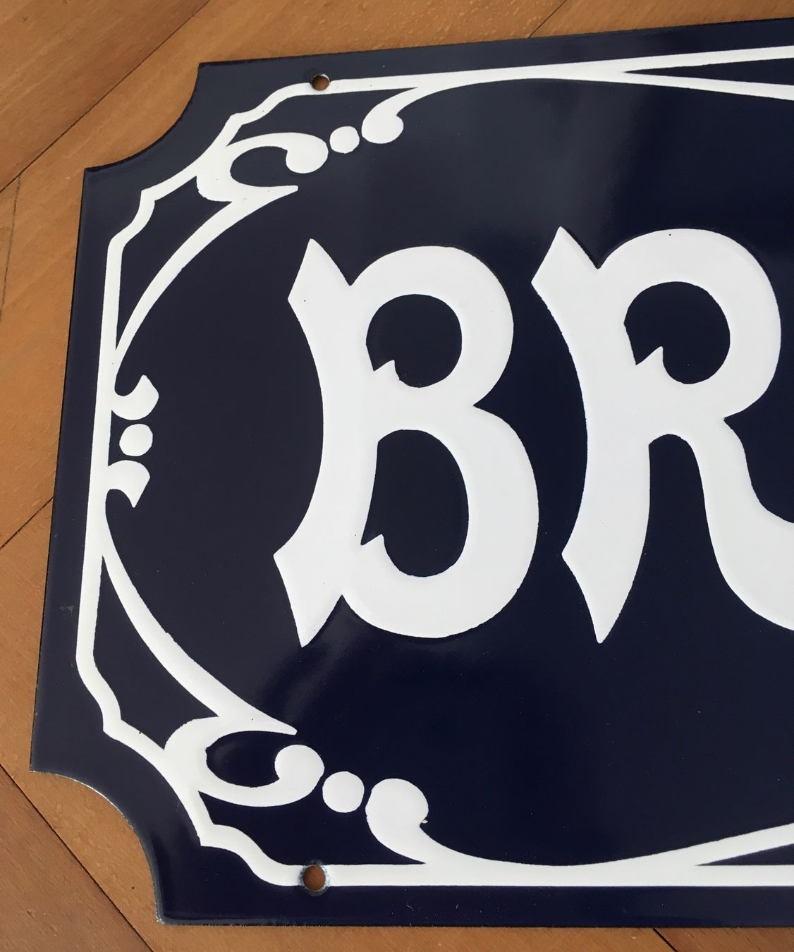 Schilder: Email Schild Brocante Paris blau weiss – Gebraucht aus Bern von flip08 2