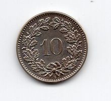 (726) Schweiz, 10 Rappen, 1871, Super, stgl