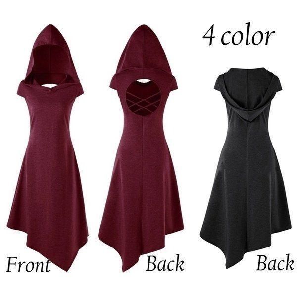 NET TOYS Gothic-Kleid Für Mädchen - Rot-Schwarz, Gr. 128 (5-7 Jahre), Mittelalter Kostüm