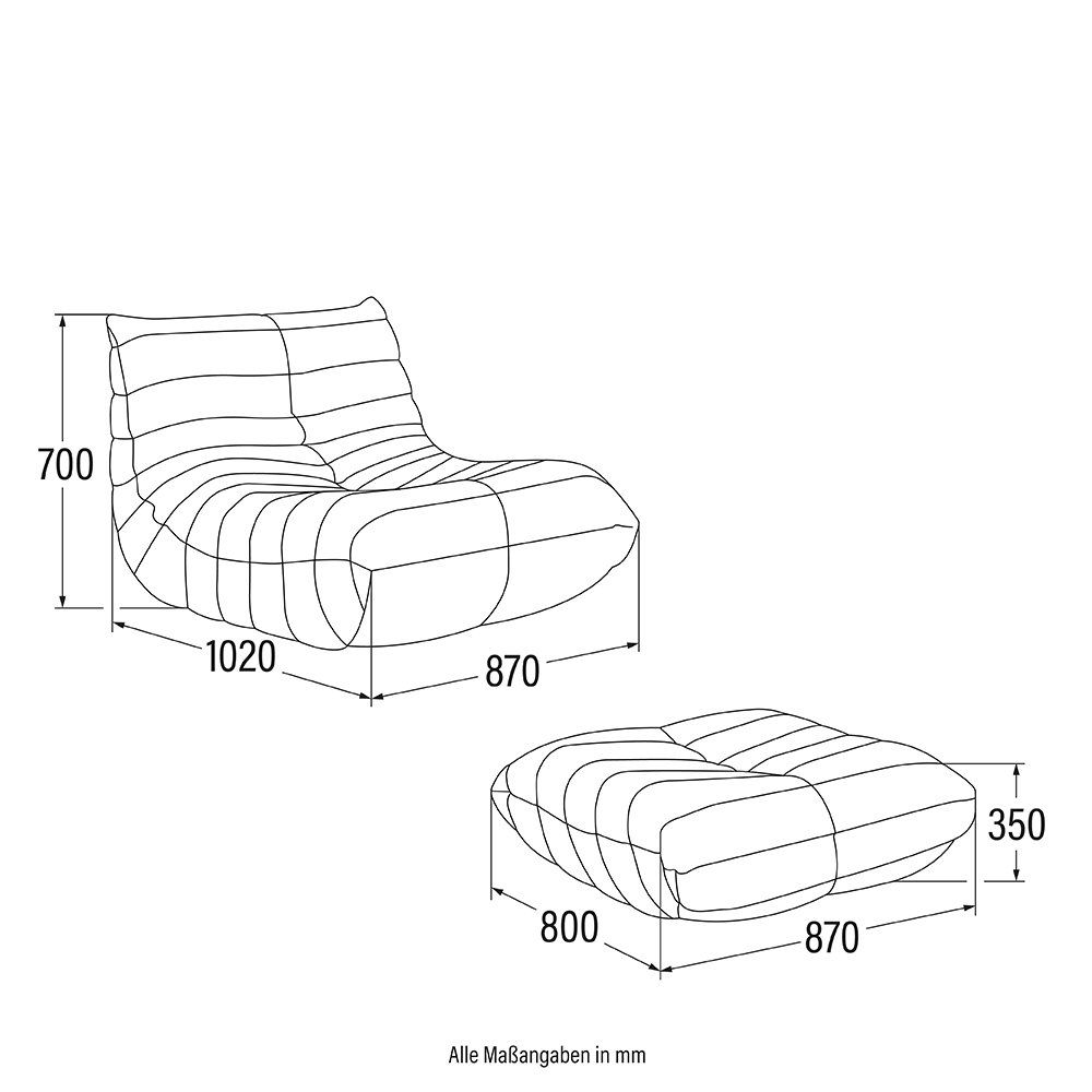 Poltrone: 22217 - Relaxsessel mit Hocker CALM - Anthrazit – Nuovo e nell'imballaggio originale da Wallenwil venduto da toesstal-vertrieb 9