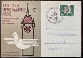 Tag der Briefmarke 1962 auf Originalkarte, SBK 10 Fr.