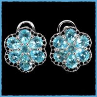 APATITE, Blauer Apatit 925 Silber Ohrringe