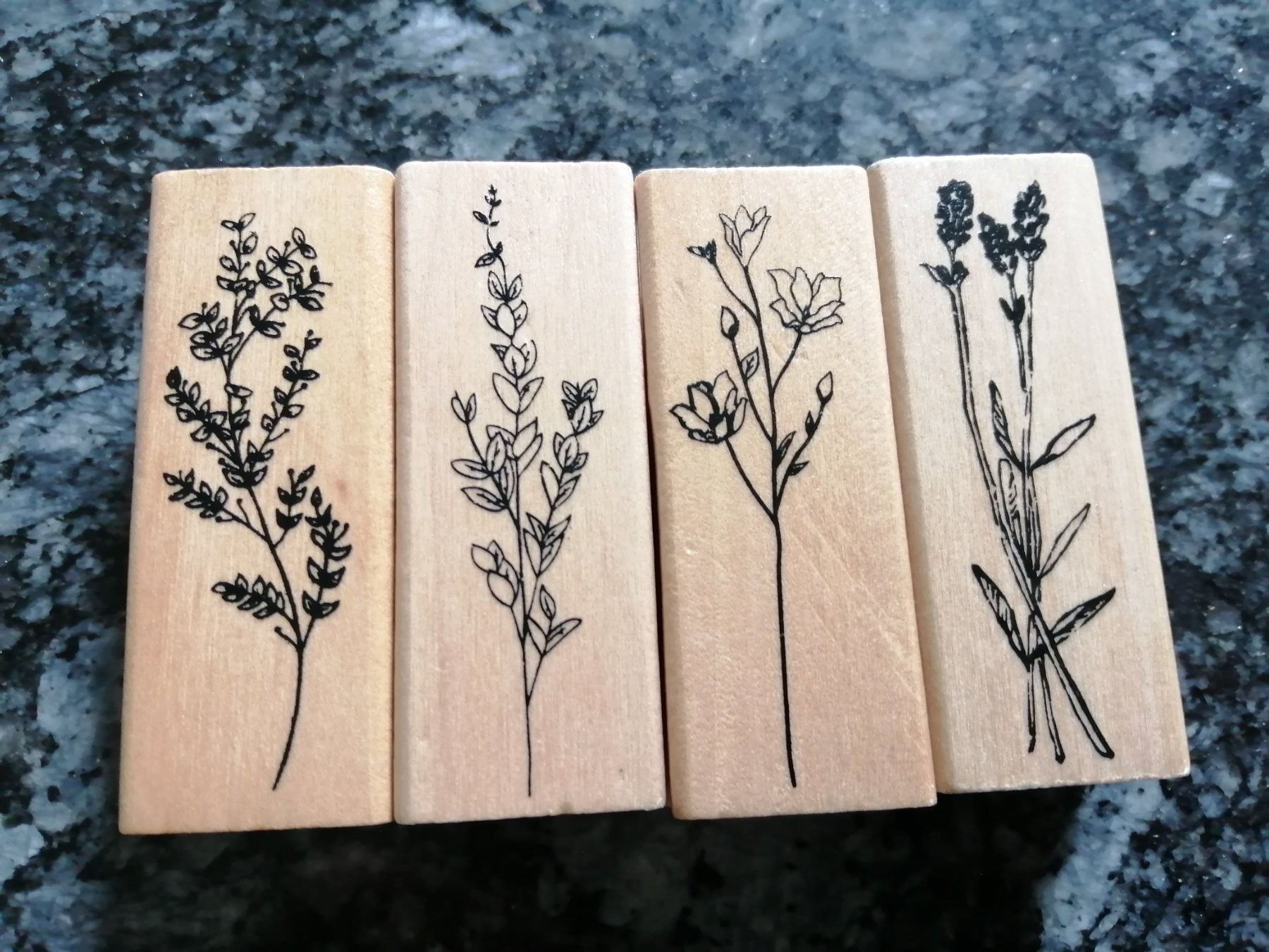 Stempel: 4er Set  Holz Stempel Blumenranken diverse – Neu und originalverpackt aus langenthal von Jordi04 1