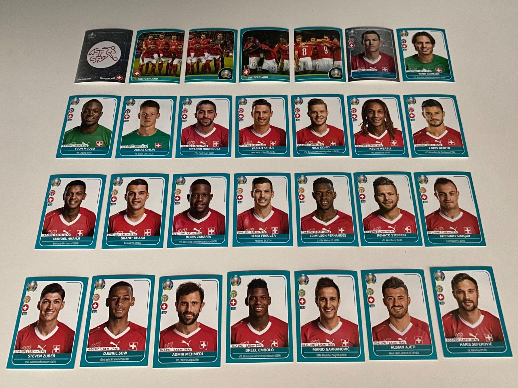 Panini Sammelbilder & Trading cards: Panini EM 2020 Preview Komplette Mannschaft Schweiz – Gebraucht aus Hergiswil LU von FcMalkov