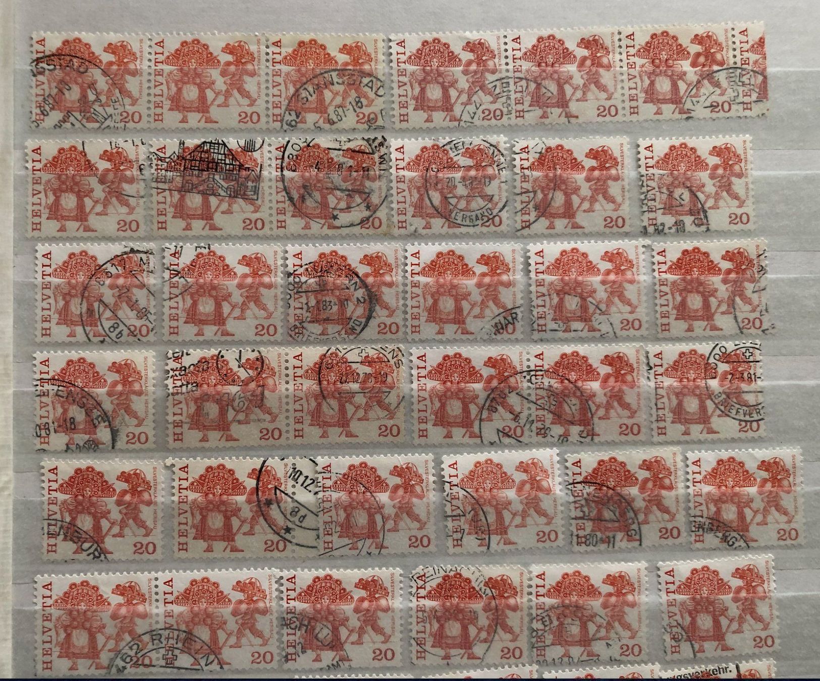 Tutti i francobolli: Nr.596 mit Stempel 60 Stück – Usato da Aarau venduto da Billa007 1