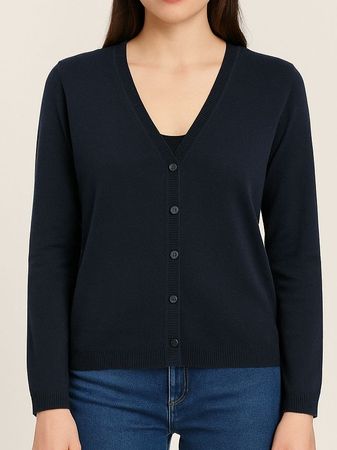 Strickjacke Gr L 42 44 Dunkel blau business herbst nr 60