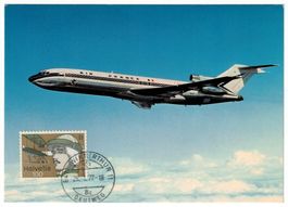 Air France Boeing 727 Maximumkarte, gelaufen 1977
