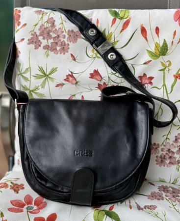 Schwarze BREE LADY TOP Handtasche aus Leder, wie neu!