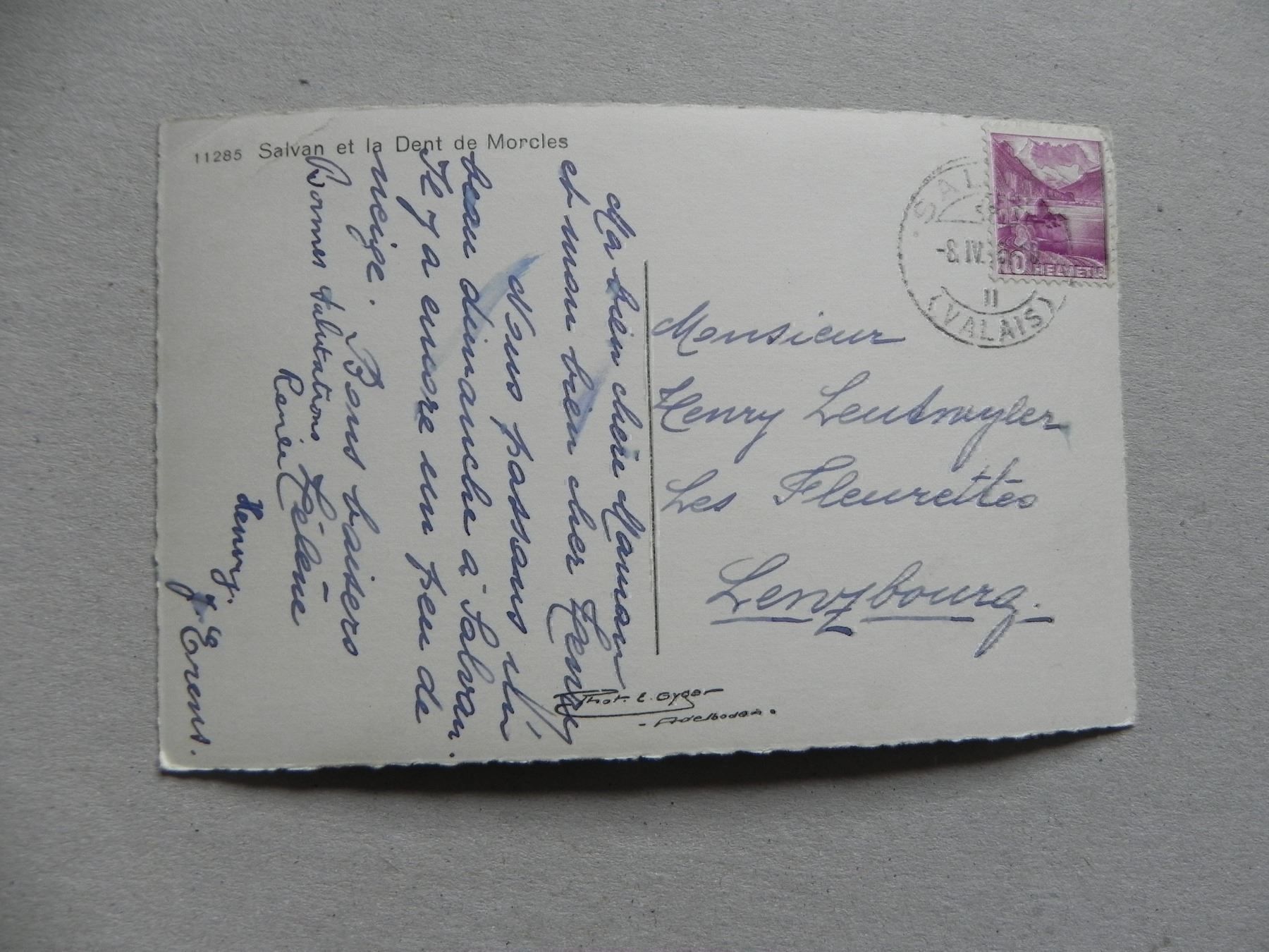 Cartoline postali: Karte Salvan VS Valais Wallis 1940 – Usato da Siebnen venduto da krimsie 1