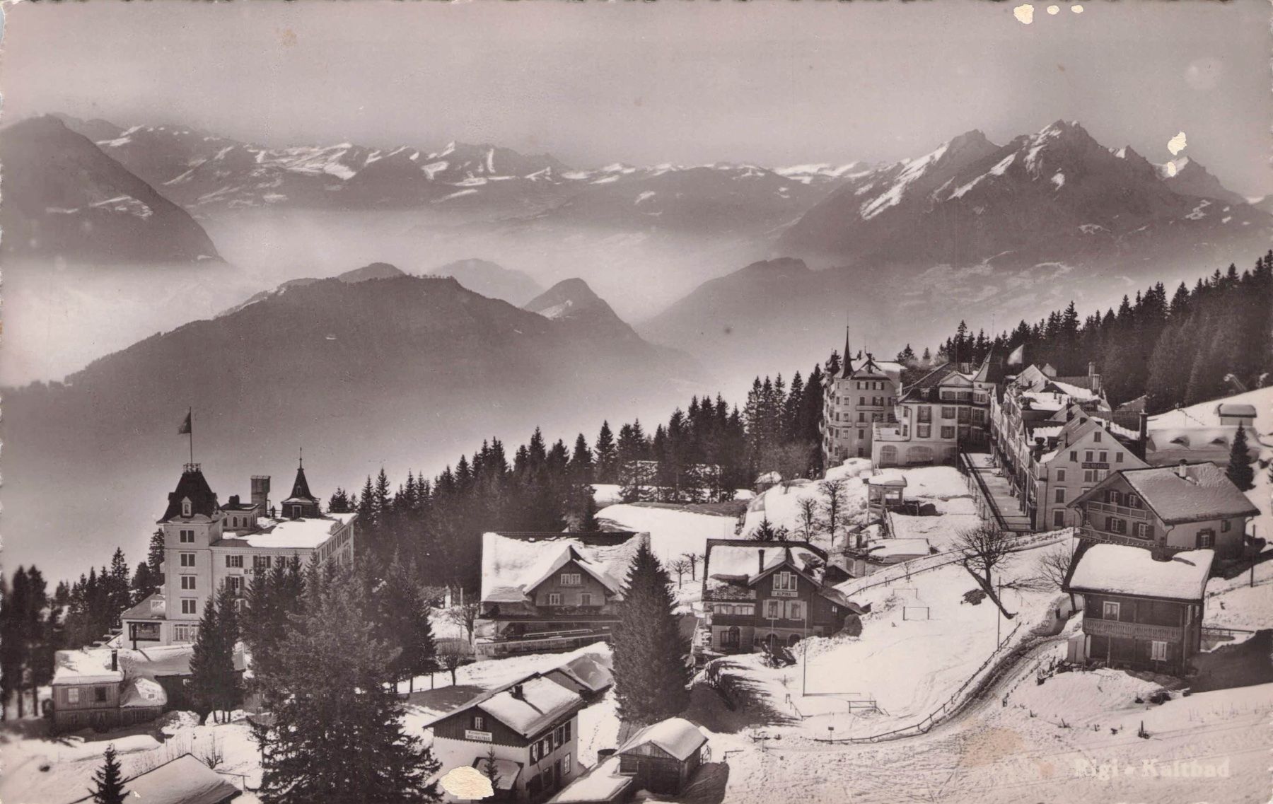 Cartoline postali: Rigi // 1939 Kaltbad Hotels Winter – Usato da Basel venduto da intermezzo12
