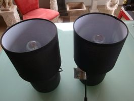 Schicke Nachttischlampen, Schwarz, 2er Set, neuwertig