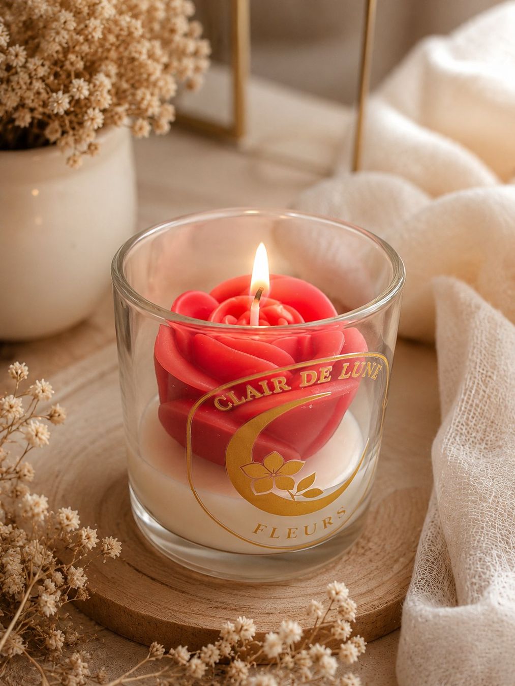 Candele: Handgemachte Rosenkerze im Glas - Clair de lune Fleurs – Nuovo (secondo la descrizione) da Kirchdorf AG venduto da moo_9rdb 1