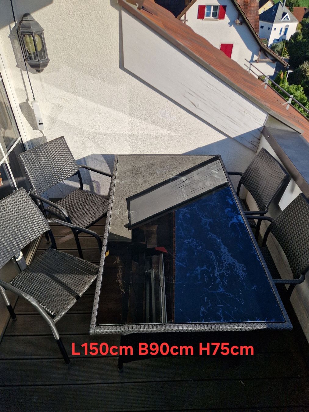 Set di tavolo e panche: Balkon-/Gartentisch inkl. Stühle – Usato da Grüt (Gossau ZH) venduto da cj8126