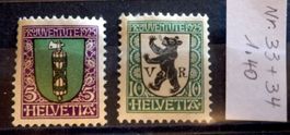 PJ 1925, ZNr.J33 + J34, St. Gallen und Appenzell A-rhoden