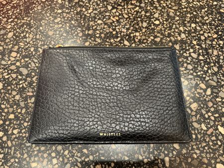 Whistles black leather clutch bag
