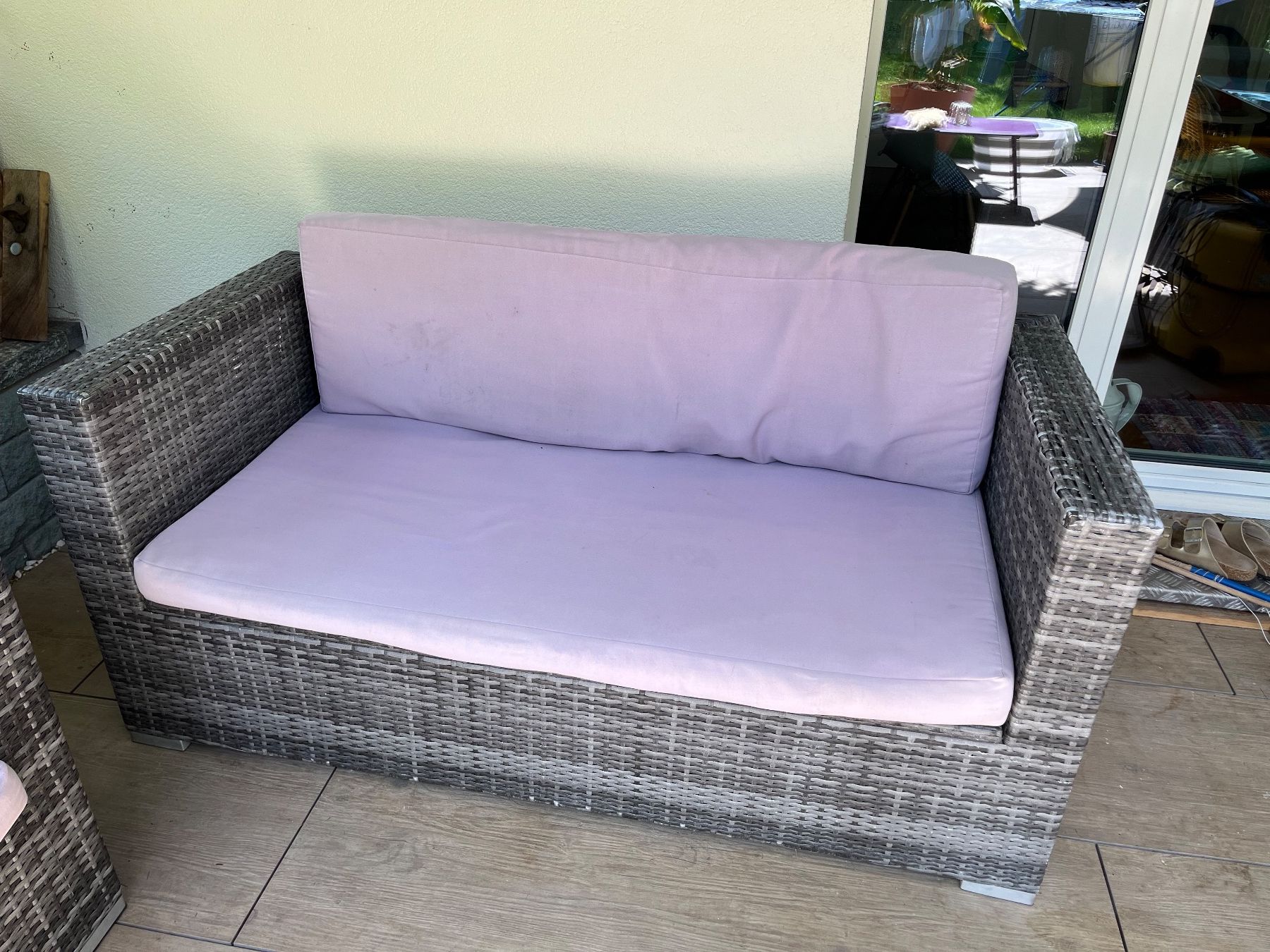 Divani: Gartenlounge Polyrattan 3-teilig Sofa/Sessel – Usato da Spiegel b. Bern venduto da jejjej 1