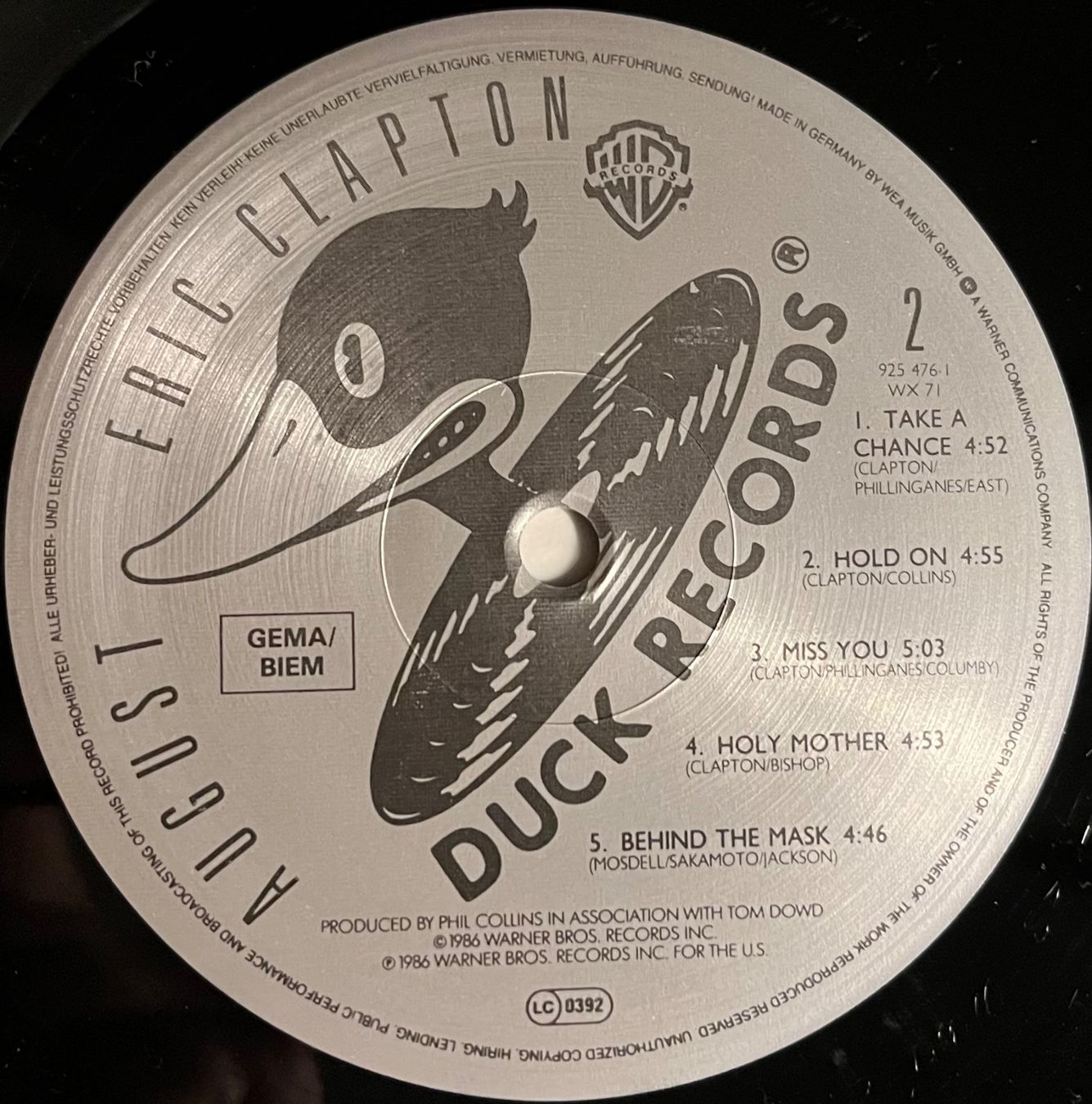 Vinyles: ERIC CLAPTON - AUGUST - 33 Tours – D'occasion à Bussigny par vinyl-pas-cher 4