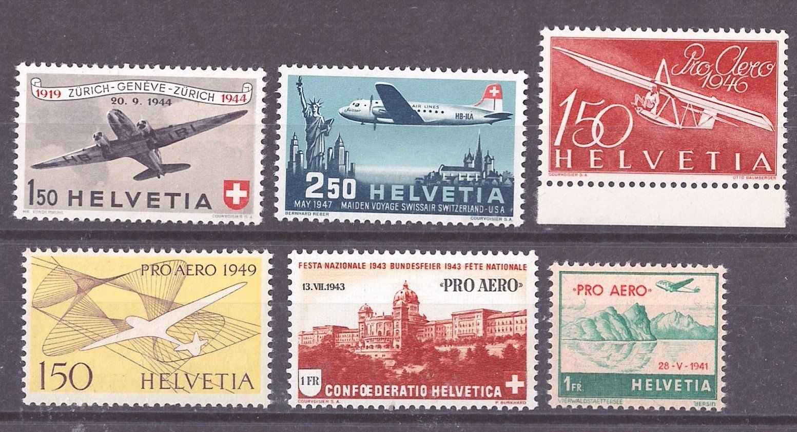 Tutti i francobolli: # 92 --- FLUGPOST POSTFRISCH – Nuovo (secondo la descrizione) da Dübendorf venduto da Piero2