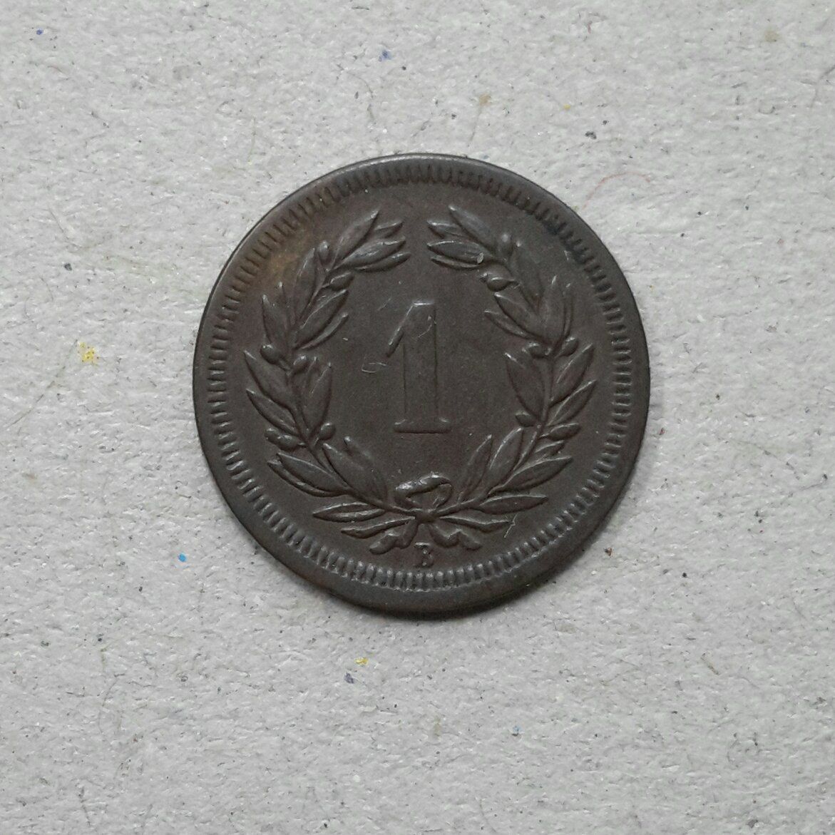 Tutti le monete: 1 Rappen 1872 , Bronze . – Usato da Burgdorf venduto da Olli.34 1