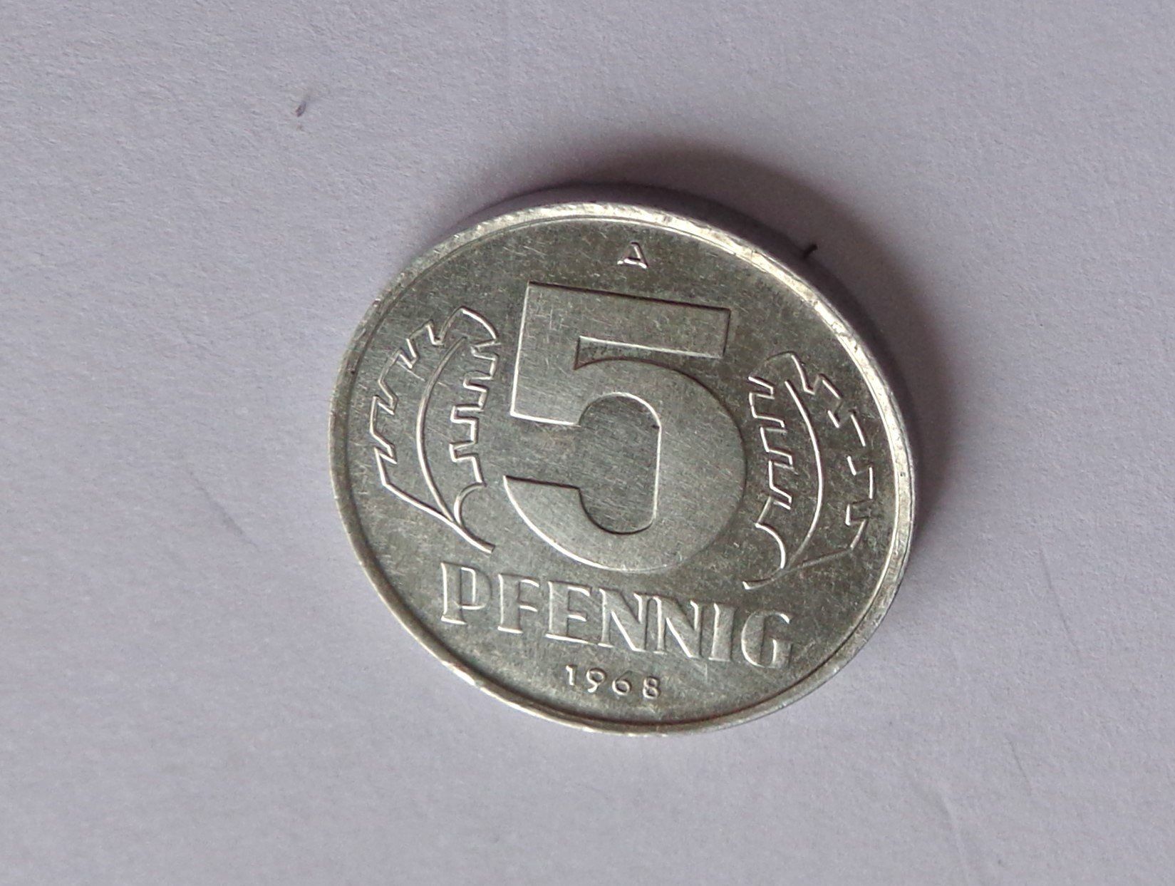 Tutti le monete: 5 Pfennig DDR 1968 A – Usato da Kriens venduto da TSCH1