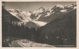 Berninabahn und morteratschgletscher