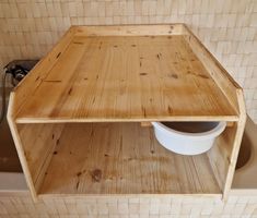 Wickeltisch für Badewanne, aus Holz