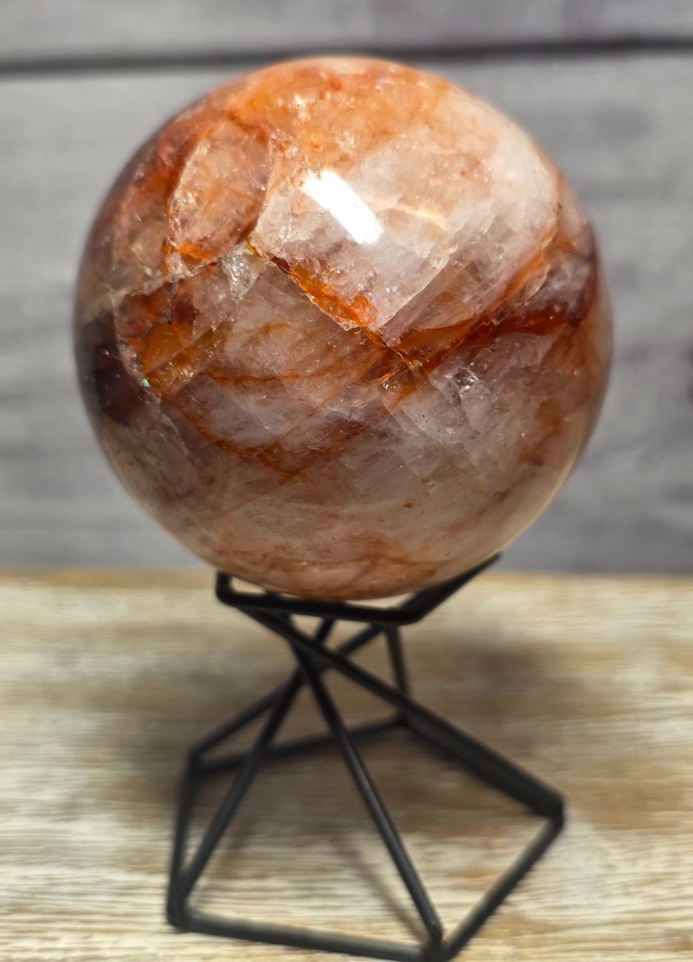 Minerali & Pietre curative: Feuerquarz Kugel 63mm 340g – Nuovo e nell'imballaggio originale da Matzingen venduto da Shay_Crystalz 2