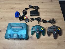 Nintendo 64 Konsole, blue transparent inkl. Zubehör