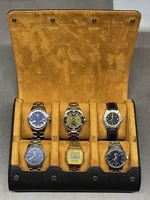 Leder Uhren Box 6x / Alcantara innen / Neu