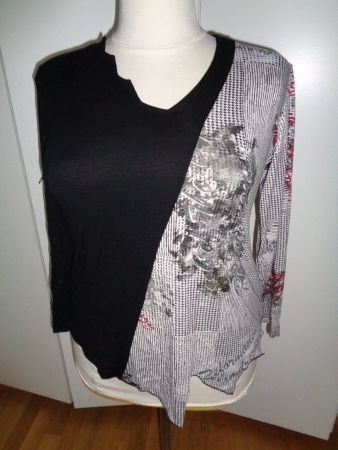 T-shirt noir/gris T.2