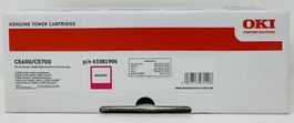 Original Oki C5600, Oki C5700 magenta Toner, 43381906
