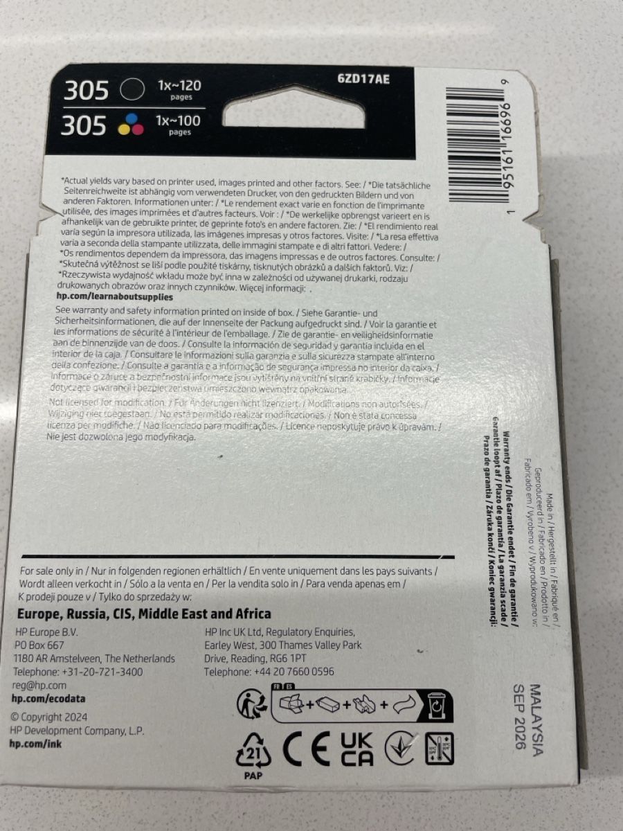 Hewlett Packard Cartucce per stampanti & toner: Hp Druckerpatronen 305/305 – Nuovo e nell'imballaggio originale da Luzern venduto da Spookes 1