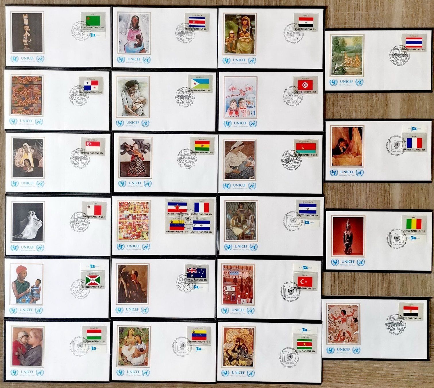 Tutti i francobolli: UNICEF Flag series collection # lot 5 – Usato da Carouge GE venduto da nat_fc8l 3