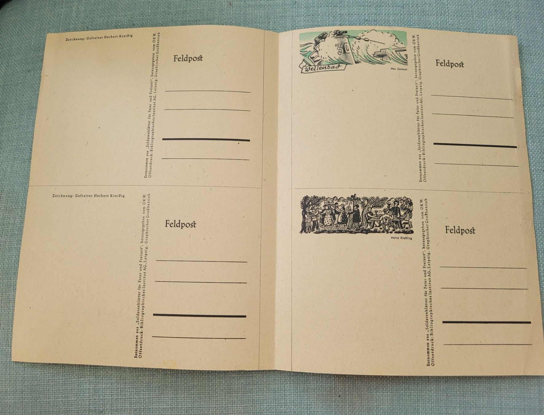 Cartoline postali: Deutsches Reich, Feldpost blanko, Propag. – Usato da Kriens venduto da KTP 2