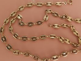 GOLD FILLED 49cm  GESTEMPELTE KETTE STARK VERGOLDET
