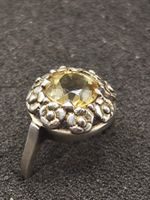 Jugendstil 835er Silber Ring Citrin Edelstein um 1900j Top