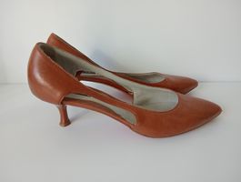 Ami Wieland Vintage D'Orsay Echtleder Pumps braun Gr. 38 